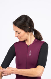 Maillot SUPER LEGGERO women - granate/negro