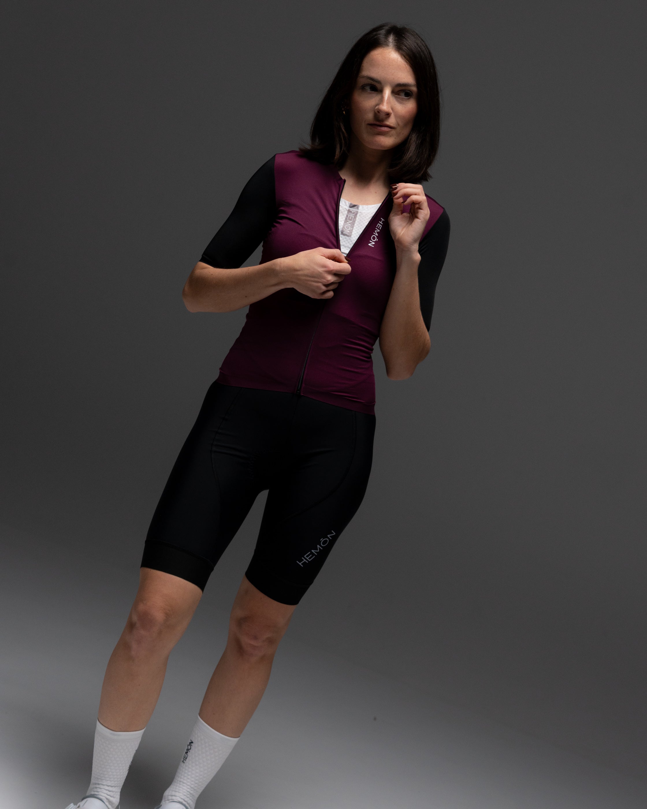 Maillot SUPER LEGGERO women - granate/negro